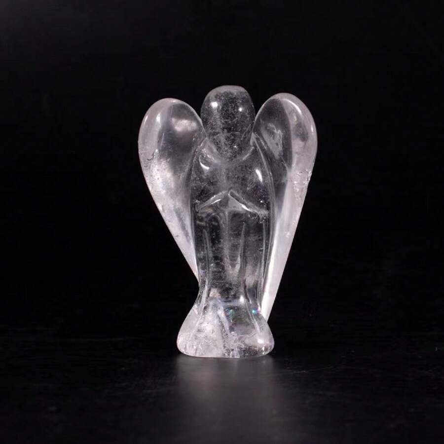 1入組天使造型雕刻水晶裝飾,適合收藏、送禮、家居辦公室裝飾 - 白色 - 查看 1