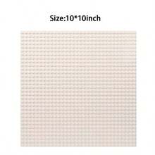 Building Blocks Classic Base Plate, 10 X 10 Inches Children's Base Plate Compatible With All Major Brands, 32 X 32 Studs, Stackable Base In 13 Colors For Building Blocks, Activity Table, Displaying Toys - White - View 3