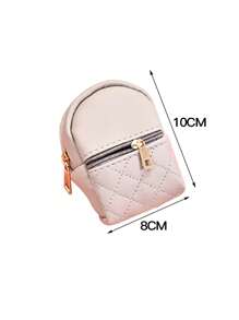 Mini Pu Coin Purse/Cute Small Backpack/Keychain/ Data Cable/Lipstick/Storage Bag - Light Grey - View 5