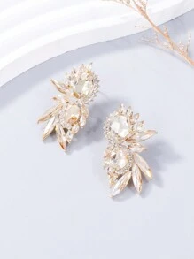 juran 1 Par Aretes De Vidrio Con Diamantes De Imitación Para Mujeres, Hermoso Regalo De Joyería Para La Noche De Cita