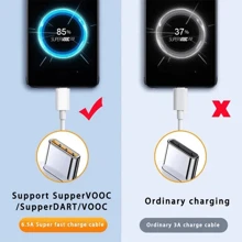65W Type C Cable For Realme C35 6 7 8i 8 9 Pro GT 2 Neo 3T Phone VOOC Super Fast Charger Cable Compatible With OPPO Reno4 Z A94 5G - White - View 4