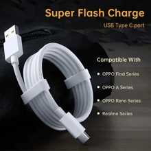 65W Type C Cable For Realme C35 6 7 8i 8 9 Pro GT 2 Neo 3T Phone VOOC Super Fast Charger Cable Compatible With OPPO Reno4 Z A94 5G - White - View 5
