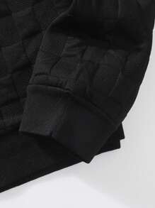 Men's Spring And Autumn All-Match Plaid Texture Round Neck Athletic Sweatshirt Gym Clothes Men Spring Tops