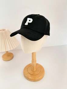 1pc Women's Baseball Cap, Spring/Summer, Outdoor Activities, Casual, Adjustable Cap With Visor And Ponytail Hole - Black - View 8