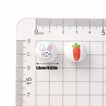 10pcs Easter Wood Beads Colorful Round Craft Bead Rabbits Egg Wood Bead For Spring Garland DIY Easter Holiday Family DIY Crafts - Multicolor - View 4