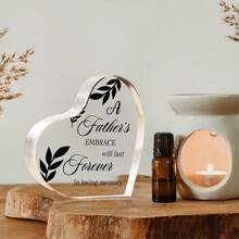 1 Piece, Transparent Acrylic Heart-Shaped Plaque, With Printed Text And Pattern Ornaments, Heart-Shaped Ornament Souvenir, For The Most Important Person - Clear - View 4