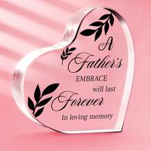 1 Piece, Transparent Acrylic Heart-Shaped Plaque, With Printed Text And Pattern Ornaments, Heart-Shaped Ornament Souvenir, For The Most Important Person - Clear - View 1