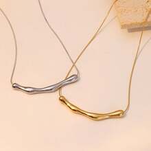 1pc Fashionable Minimalist Stainless Steel Necklace Suitable For Women's Daily Wear - Silver - View 3