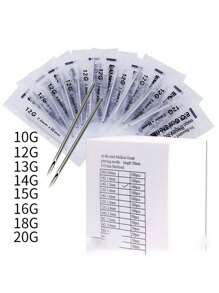 1pc Random Disposable Sterilized Piercing Needle For Medical Use, Made Of 316l Stainless Steel - Silver - View 2