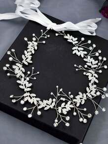 1入組女士銀色合金鑲鑽新娘頭飾皇冠,適用於新娘婚禮派對活動 - 銀色 - 查看 6