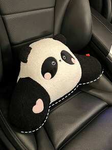 1入組熊貓汽車腰墊,毛絨柔軟舒適,適用於汽車使用,適用於四季通用的汽車腰墊 - 彩色 - 查看 5