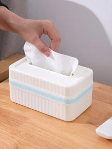 1pc客廳紙巾盒高級紙盒家用多功能收納盒收納盒桌面簡約現代輕奢高端 - 彩色 - 查看 4