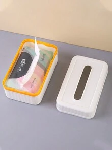 1pc客廳紙巾盒高級紙盒家用多功能收納盒收納盒桌面簡約現代輕奢高端 - 彩色 - 查看 9