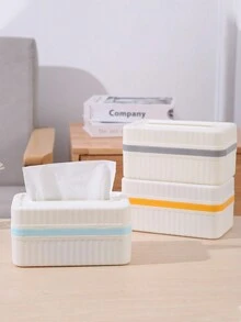 1pc客廳紙巾盒高級紙盒家用多功能收納盒收納盒桌面簡約現代輕奢高端 - 彩色 - 查看 1