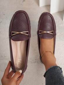 Của phụ nữ Giày lười Giày đế bằng , Giải trí & Làm việc Thoải mái Giày đi bộ , Quý cô Mềm mại Giày dép , Giày Penny Loafers - Màu Đỏ Sâu - Xem 3