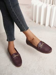 Của phụ nữ Giày lười Giày đế bằng , Giải trí & Làm việc Thoải mái Giày đi bộ , Quý cô Mềm mại Giày dép , Giày Penny Loafers - Màu Đỏ Sâu - Xem 2