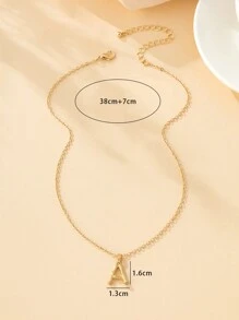 1 件金屬竹子設計英文字母吊墜項鍊女士生日禮物 - 金黃色 - 查看 6