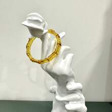 1個清透的竹形珠子手鍊,適合女性日常佩戴 - 黃色 - 查看 4