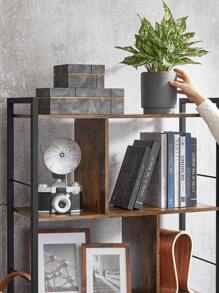 VASAGLE Meuble de Rangement, Bibliothèque, Étagère 5 Niveaux, avec Compartiments Ouverts, pour Bureau, Salon, Chambre, Style Industriel, Marron Rustique et Noir - Tabac - Voir 8