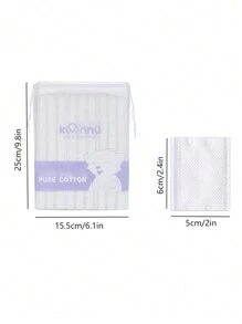 222pcs/100pcs 袋装 5cm*6cm 双面压边三层一次性湿巾 用于卸妆和指甲护理配件 - 白色 - 查看 6