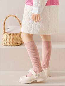 兒童襪子,春秋風格,實心中筒襪子,男女童通用,多彩堆疊襪子 - 彩色 - 查看 8