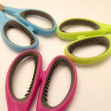 1把8英寸/20厘米雙色柄內環柔軟剪刀,辦公室剪刀、美術剪紙剪刀、多功能剪刀 - 玫紅色 - 查看 9