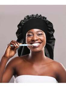 2 件装女士长帽 - 可调节宽边弹性护发罩，适用于卷发护理、睡眠和家庭使用 | 舒适造型设计 - 彩色 - 查看 3