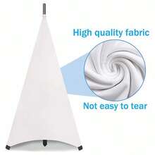 1入組揚聲器架套,可調節高度的彈性套,舞台裝飾,dj表演裙 - 白色 - 查看 5