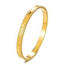 1 件獨特日韓設計不鏽鋼鏤空情人手鍊,搭配蝴蝶、心形和幾何圖案 - 金色 - 查看 17