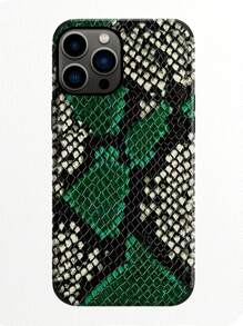 1 件绿色手绘蛇纹保险杠保护壳，采用防震设计和贴纸皮革工艺，适用于 Apple 手机 - 彩色 - 查看 20
