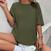 Camiseta Feminina Estampada Paz e Amor T-Shirt Gola redonda