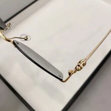 1只鏡片無框削邊y2k時尚眼鏡適合戶外活動和日常生活 - 黑色 - 查看 4