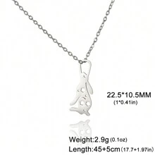 1入組不鏽鋼空心項鍊,設有鳥、花、兔吊墜,時尚復古的動物造型優雅別緻,適合作為禮物贈送 - 動物系列 - 查看 15