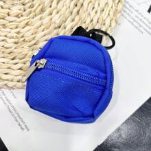 1个迷你拉链背包造型零钱包钥匙扣可爱帆布钥匙链环钱包包挂饰女士女孩礼物 - 彩色 - 查看 18