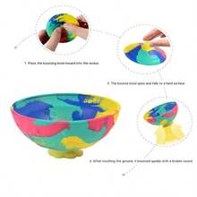 1pc Creative Camouflage Half-Bowl Bouncing Ball Toy, Outdoor Sport Stress-Relief Elastic Ball That Can Be Thrown On The Ground & Bounces Back - Multicolor - View 4