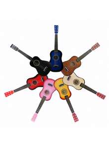1 Pieza Clásica Guitarra Pequeña De Madera De Alta Calidad De 23 Pulgadas Y 6 Cuerdas Adecuada Para Principiantes - Rojo - Ver 3