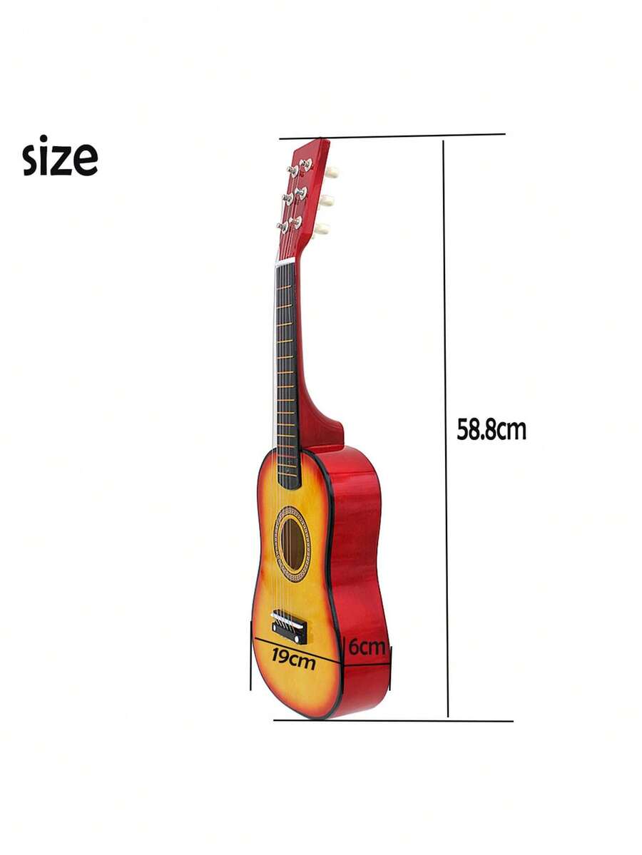 1 Pieza Clásica Guitarra Pequeña De Madera De Alta Calidad De 23 Pulgadas Y 6 Cuerdas Adecuada Para Principiantes - Rojo - Ver 1