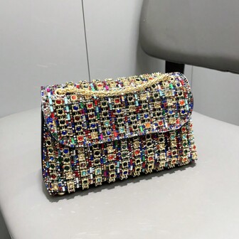 Shining Rhinestones Women's Evening Clutch Bag For Parties Luxury Designer Handmade Purses And Handbag
