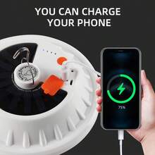 Outdoor Solar Powered Ufo Shaped Camping Light With Usb Charging, Suitable For Home Emergency Lighting, Night Market & Street Vendor Illumination - White - View 2