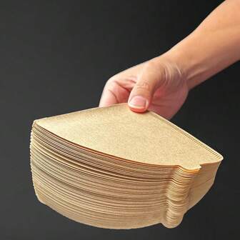 1套/100张咖啡滤纸，木浆锥形手工滴滤袋，适用于美式咖啡壶学校用品返校