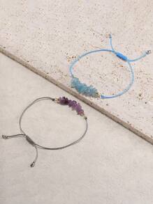 1pcs獨特的天然紅瑪瑙手鍊,銀珠穿成的鍊條,女性手鍊珠寶,生日週年紀念日夏日假日日常佩戴配件,真925純銀,送禮自用皆宜 - 紅色 - 查看 4