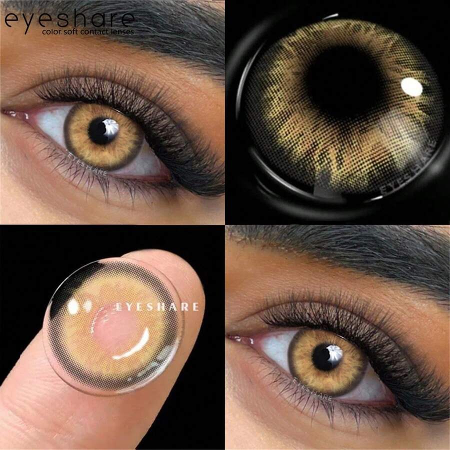 1 Pair Natural Color Lens Eyes Color Cosmetic Contact Lens Brown Gray Colored Lenses For Eyes Yearly Beauty Contact Lens
