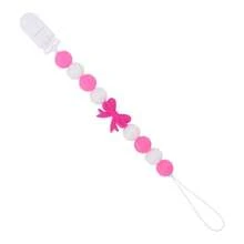 1pc Kids' Anti-Slip Plastic Hair Clip For Arts And Crafts, With Colorful Beads Of Butterfly & Silicon - Rose Red - View 1