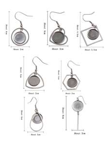 Customized Earrings With Various Shaped Pendant, A Pair Of The Time Gemstone Pendant Can Be Customized With Images, Suitable For Daily Wear, Family Such As Pet, Parent-Child Relationship, And Ladies.