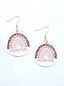 1对 MAMA 彩虹豹纹亚克力耳环，母亲节礼物送给妈妈 - MAMA - 查看 2