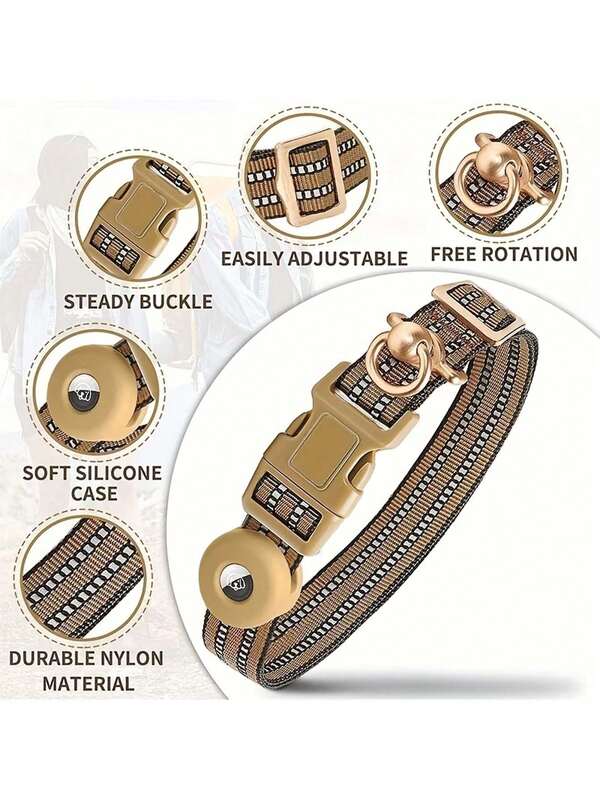 Dog Collar For Airtag, Adjustable Dog Collar For Medium Large Dogs, Dog