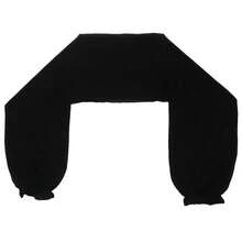 1件女士純色袖套披肩,適用於戶外旅行防曬,海灘防曬 - 黑色 - 查看 6