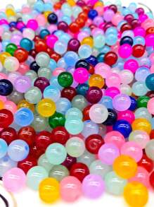 100 件 8 毫米彩色水晶玻璃散珠隔珠，时尚 DIY 手链项链珠宝制作工艺用品 - 1串100顆 - 查看 23