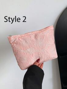 1入組,travelwant拉鍊化妝包,印花化妝包,旅行盥洗用品收納袋,大容量帆布化妝包,女孩男孩禮物攜帶型筆袋