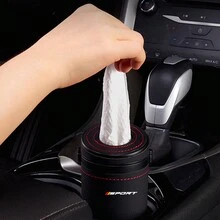 1PC Multifunction Car Tissue Holder Box Cover Round Paper Tube With Safety Broken Window Tissue Cup For Audi BMW Mercedes Benz For VW - Red - View 8